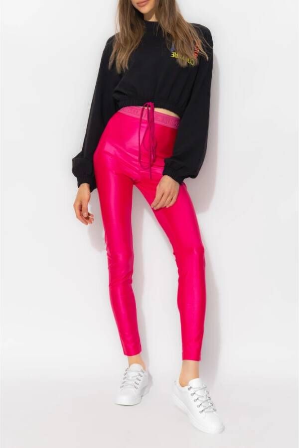 Versace Jeans Couture Leggings met logo Roze Dames
