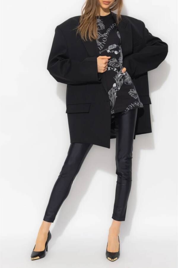 Versace Jeans Couture Leggings met logo Zwart Dames