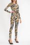 Versace Jeans Couture Fuseaux fantasia barocca e logo all over banda logata in vita donna 73Hac101-Js110 Nero Oro Zwart Dames - Thumbnail 13
