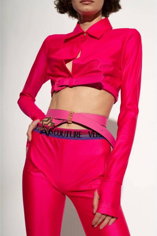 Versace Jeans Couture Leren riem Roze Dames