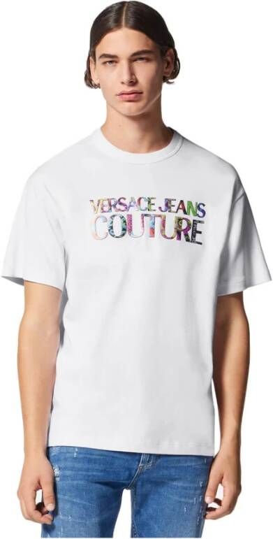 Versace Jeans Couture Logo Color White T-Shirt Wit Heren