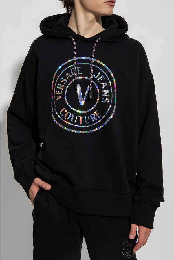 Versace Jeans Couture Logo hoodie Zwart Heren