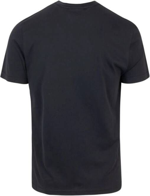 Versace Jeans Couture Zwarte T-shirts en Polos met Metallic Goud V-Embleem Logo Black Heren