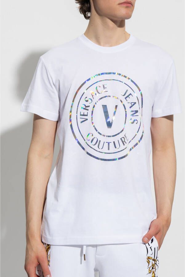 Versace Jeans Couture Logo T-shirt Wit Heren