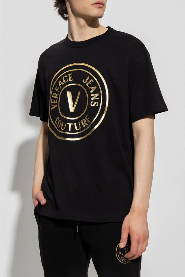 Versace Jeans Couture Logo T-shirt Zwart Heren