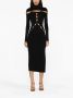 Versace Jeans Couture Zwarte Viscose Jurk met Uitsnijdingen Black Dames - Thumbnail 4