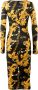 Versace Jeans Couture Stretch Viscose Midi Jurk met All-Over Logo Print Black Dames - Thumbnail 8