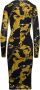 Versace Jeans Couture Stretch Viscose Midi Jurk met All-Over Logo Print Black Dames - Thumbnail 4
