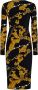 Versace Jeans Couture Stretch Viscose Midi Jurk met All-Over Logo Print Black Dames - Thumbnail 7