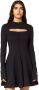 Versace Jeans Couture Stijlvolle Zwarte Mini Jurk Black Dames - Thumbnail 2