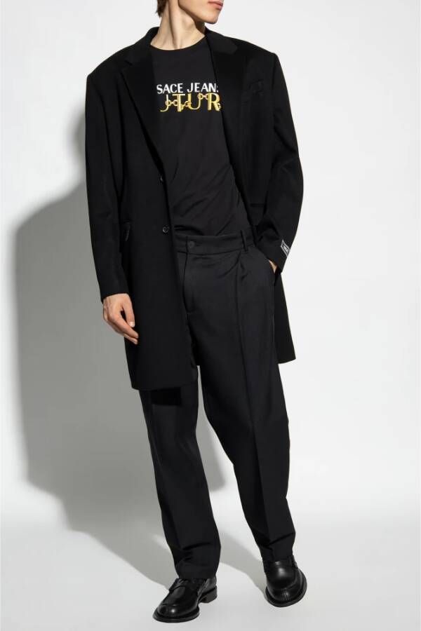 Versace Jeans Couture Oversized katoenen T-shirt Zwart Heren