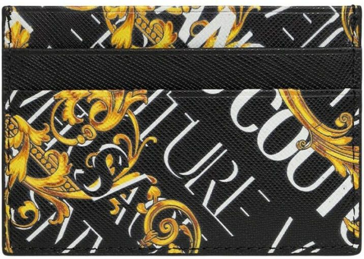 Versace Jeans Couture Patterned Card Holder Zwart Heren