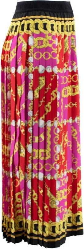Versace Jeans Couture Plissé Midi Rok met Kettingprint Meerkleurig Dames
