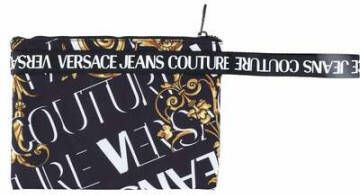Versace Jeans Couture Portadocumenti stampa barocca e logo all over con zip uomo Zwart Heren