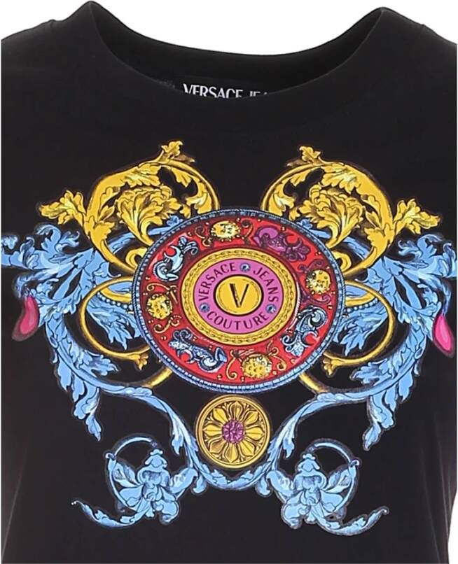 Versace Jeans Couture Regalia Logo Print T-Shirt Black Dames