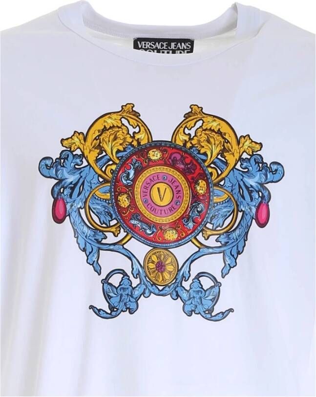 Versace Jeans Couture Regalia Logo T-Shirt voor Heren White Heren