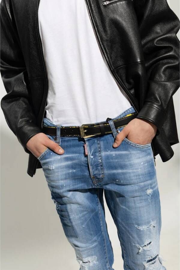 Versace Jeans Couture Riem met logo Zwart Heren