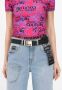 Versace Jeans Couture Zwarte Leren Unisex Riem met Logo Gesp Black Unisex - Thumbnail 3
