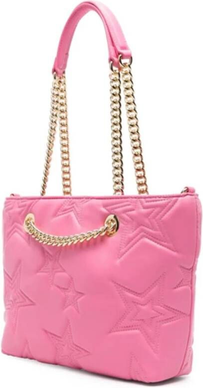 Versace Jeans Couture Roze Gewatteerde Schoudertas met Ster Logo Roze Dames