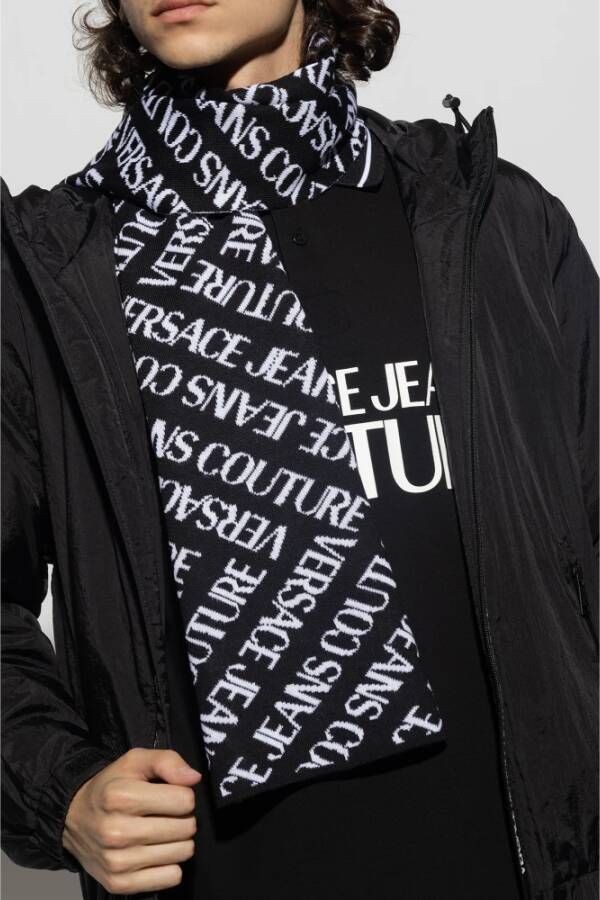 Versace Jeans Couture Sjaal met logo Zwart Heren