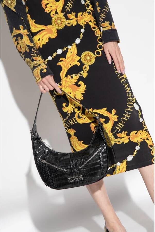 Versace Jeans Couture Schoudertas met logo Zwart Dames