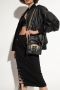 Versace Jeans Couture Gehamerde imitatieleer schoudertas met Baroque Versace gesp Black Dames - Thumbnail 4