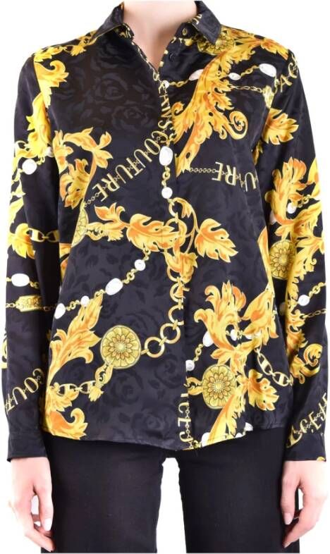 Versace Jeans Couture Blouse met bloemenketting zwart goud Multicolor Dames
