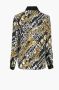 Versace Jeans Couture Camicia stampa barocca e logo all over colletto e polsini tinta unita donna 73Hal2A1-Ns163 Nero Oro Zwart Dames - Thumbnail 2