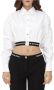 Versace Jeans Couture Wit overhemd met zwarte elastische zoom en wit bedrukt logo White Dames - Thumbnail 2