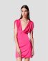 Versace Jeans Couture Fuchsia V-Hals Mini Jurk Pink Dames - Thumbnail 2