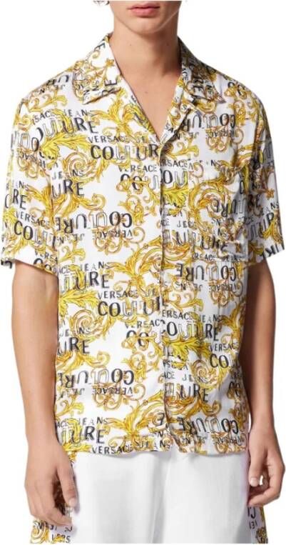 Versace Jeans Couture Short Sleeve Shirts Wit Heren