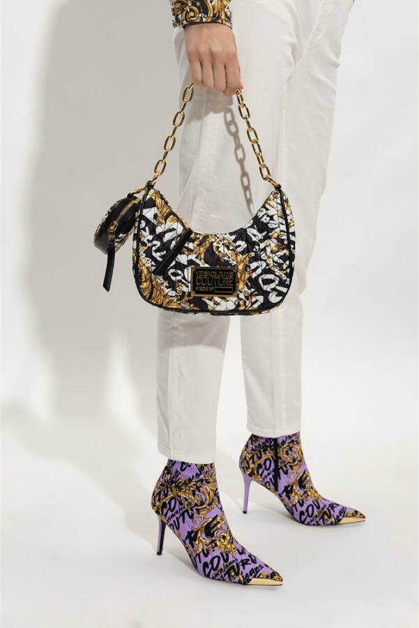 Versace Jeans Couture Shoulder bag with logo Zwart Dames