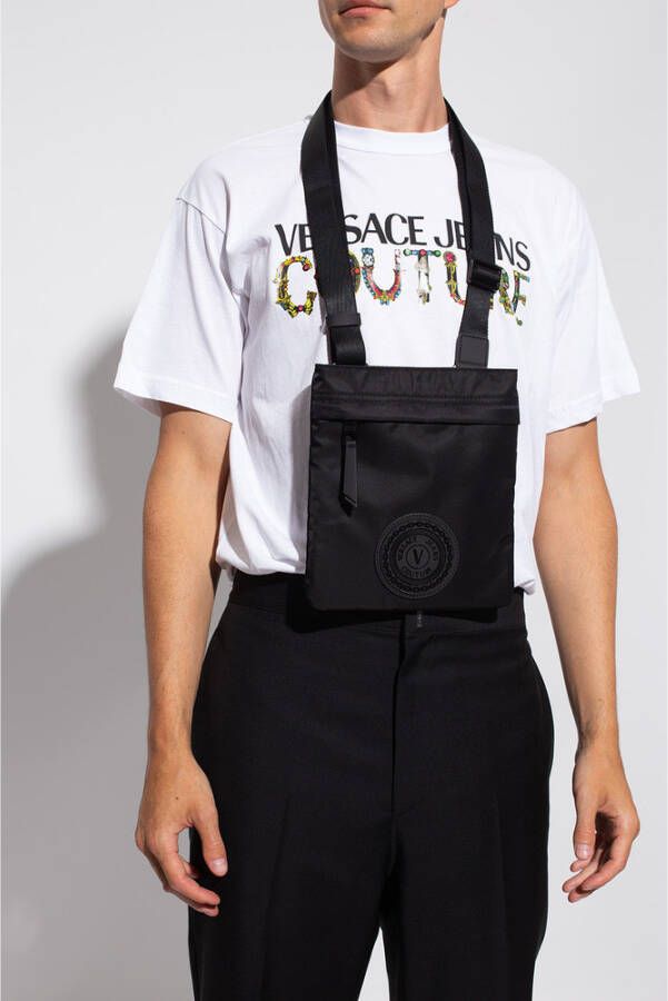 Versace Jeans Couture Shoulder Bag With Logo Zwart Heren