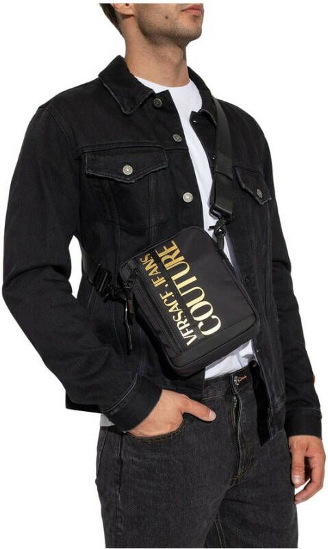 Versace Jeans Couture Schoudertas met logo Zwart Heren