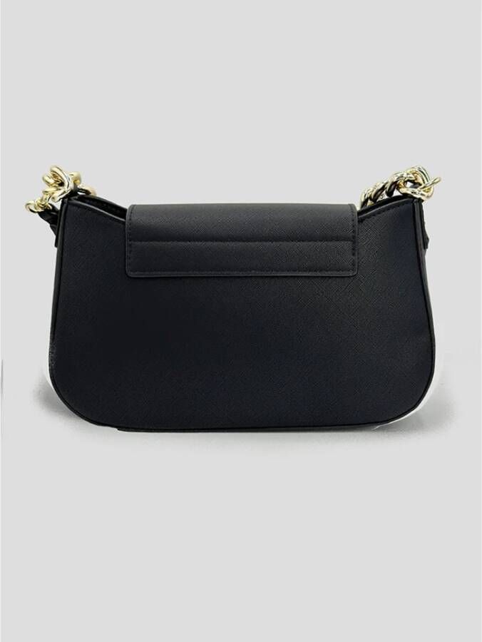 Versace Jeans Couture Zwarte Gondel Tas met Logo Slot Zwart Dames