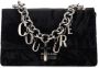 Versace Jeans Couture Zwarte Fluwelen Schoudertas met Kettingdetail Black Dames - Thumbnail 2