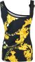 Versace Jeans Couture Slim Fit Zwarte Top met Asymmetrische Halslijn en Gesp Detail Zwart Dames - Thumbnail 3