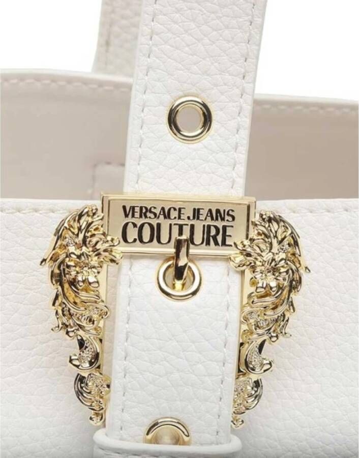 Versace Jeans Couture Stijlvolle Grote Schoudertas voor Vrouwen White Dames