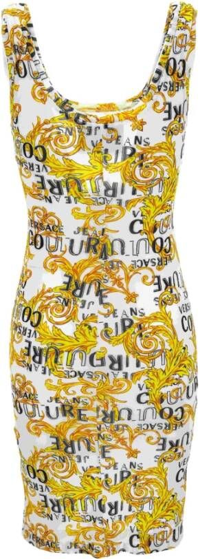 Versace Jeans Couture Witte Couture Jurk Multicolor Dames