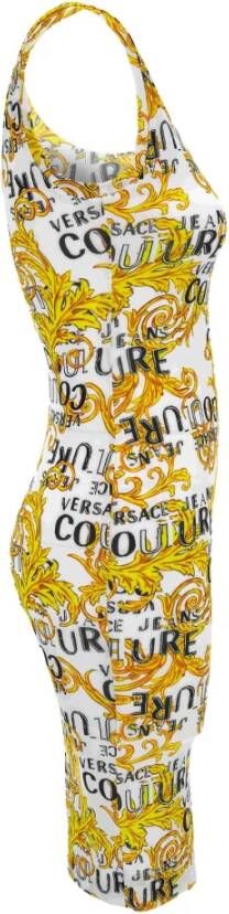 Versace Jeans Couture Witte Couture Jurk Multicolor Dames