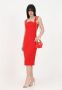Versace Jeans Couture Barokgesp Mouwloze Midi Jurk Red Dames - Thumbnail 9