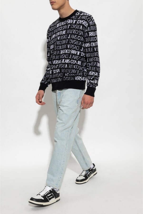 Versace Jeans Couture Sweater with logo Zwart Heren
