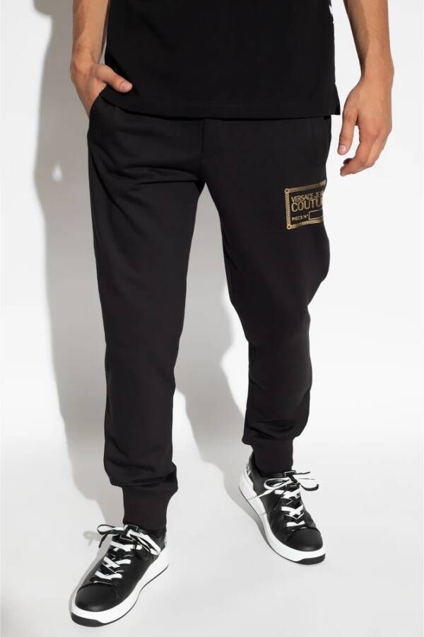 Versace Jeans Couture Sweatpants met logo Black Heren