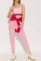 Versace Jeans Couture Roze Logo Geborduurde Fitness Broek Pink Dames - Thumbnail 3