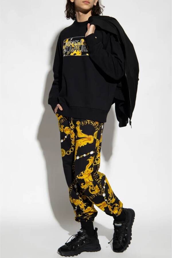 Versace Jeans Couture Bedrukte sweatshirt Zwart Heren