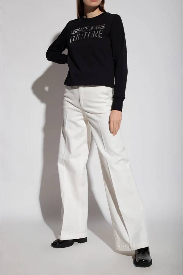 Versace Jeans Couture Sweatshirt with logo Zwart Dames