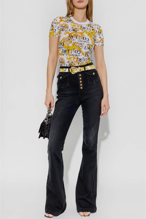 Versace Jeans Couture Patroon T-shirt Wit Dames