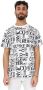 Versace Jeans Couture Witte Crew Neck T-shirt met All Over Logo Print White Heren - Thumbnail 3