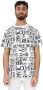 Versace Jeans Couture Witte Crew Neck T-shirt met All Over Logo Print White Heren - Thumbnail 2