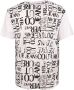 Versace Jeans Couture Witte Crew Neck T-shirt met All Over Logo Print White Heren - Thumbnail 11